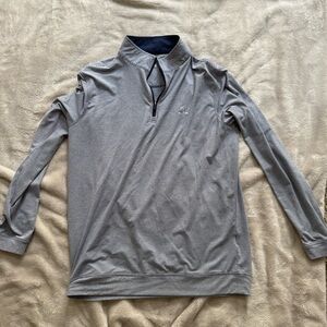 Rhoback - Fleet Navy/White Riva Heather Stripe Performance Q - Zip